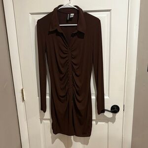 H&M Chocolate Long Sleeve Dress